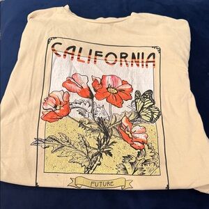 California Graphic Tee with Floral Design